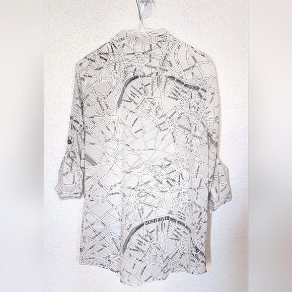Karl Lagerfeld Paris Road Map Design Women's Shirt.   Size M - Picture 3 of 13